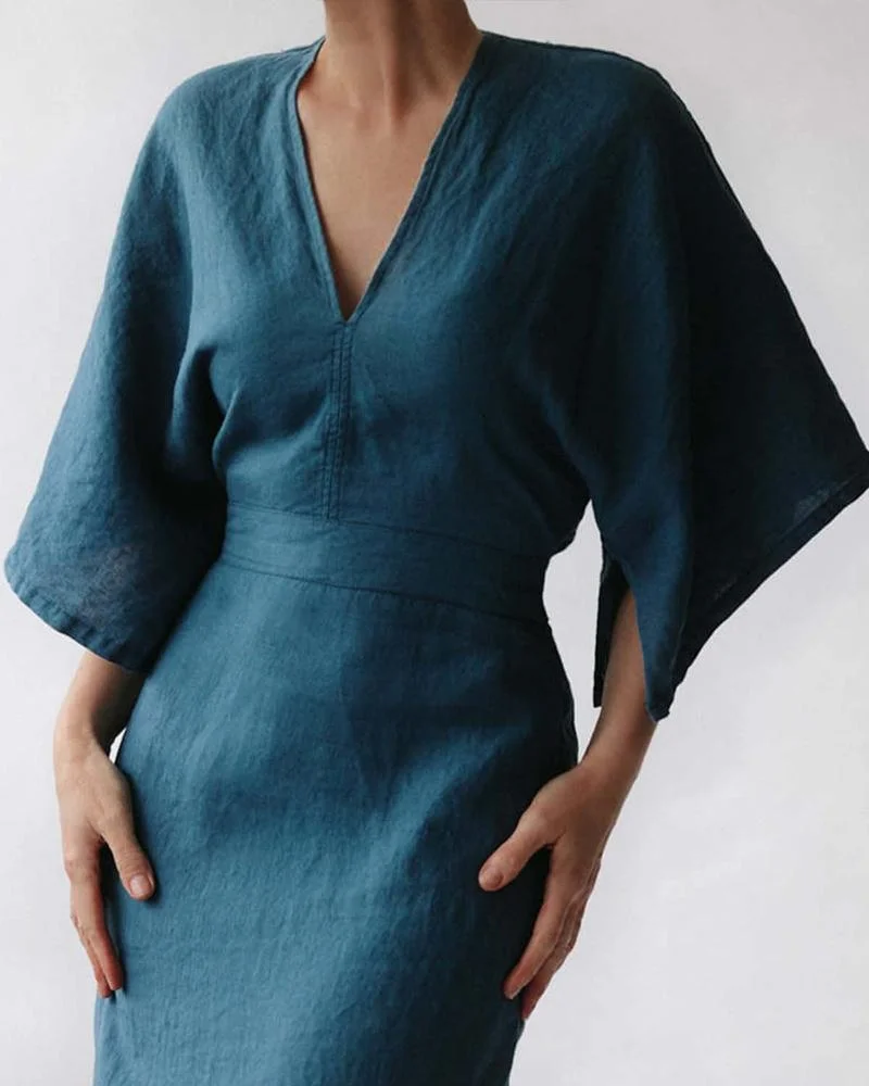 Elegant Ink Blue Dress