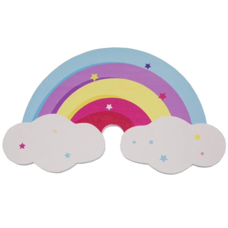 Cartoon Wooden 3D Rainbow Wall Sticker for Kids Room Decoration Baby Bedroom Ornaments Wallpaper Mural Nursery Decor Photo Props