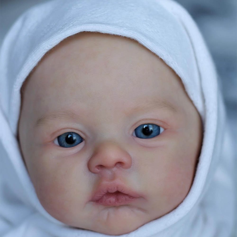 17"Innocent and Cute Lifelike Touch Soft Light Brown Hair Reborn Newborn Doll Girl Named Agatha Best doll for realism