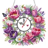 Acrylic Special Shape Tulip 5D Diamond Painting Wreath Clock for Wall Decor