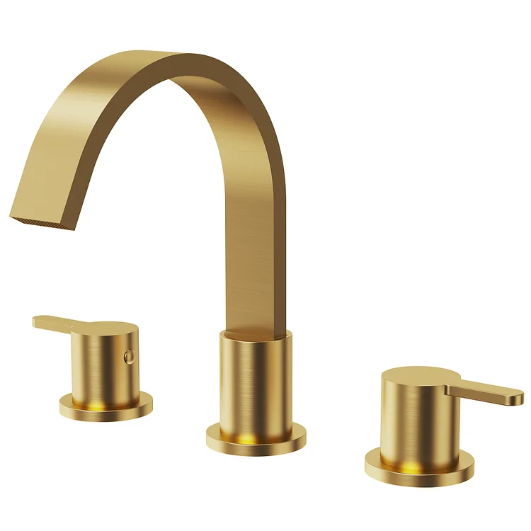 SFS-1115-GD The EVERSTEIN stainless steel waterfall basin double-handwheel faucet Brushed Gold