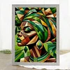 Green Girl Painting-11CT Stamped Cross Stitch 40*55cm/15.75*21.65in