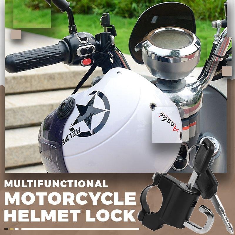 Lucchetto multifunzionale per casco da moto