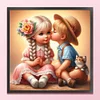 Boy Kissing Girl-11CT Stamped Cross Stitch 40*40cm