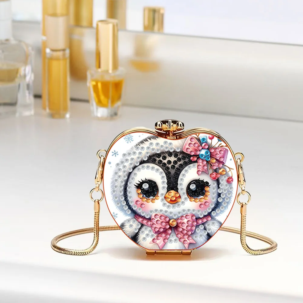 Penguin DIY Diamond Painting Shoulder Bag for Coins Lipstick Earphones Gifts