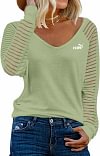 Camisola de manga comprida &agrave;s riscas de mulher