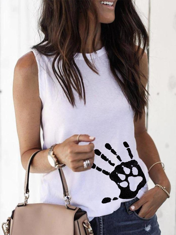 White Crew Neck Casual Shirts & Tops