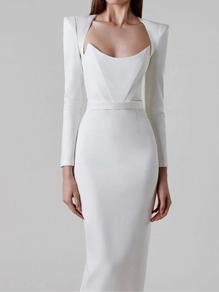 Solid Color Round Neck Short Sleeve Waist Slim Long Skirt | Oxredo Shop Ramadan Sale
