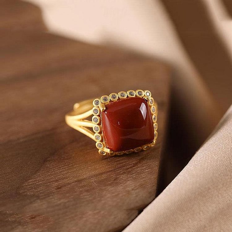 Red Agate Healing Ring