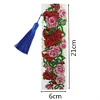DIY Special Shape Diamond Painting Leather Rose Bookmark Tassel Embroidery