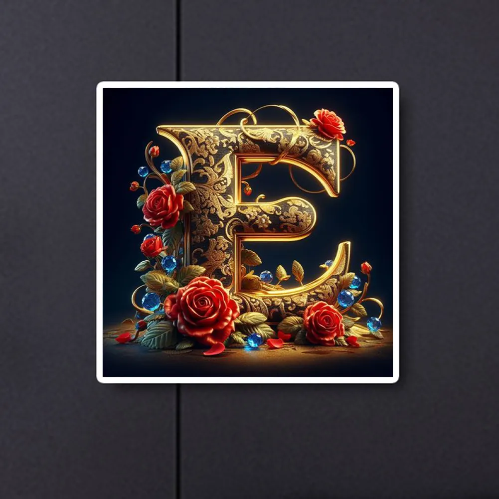 Diamond Painting - Full Round Drill - Flower Letter E(Canvas|30*30cm)