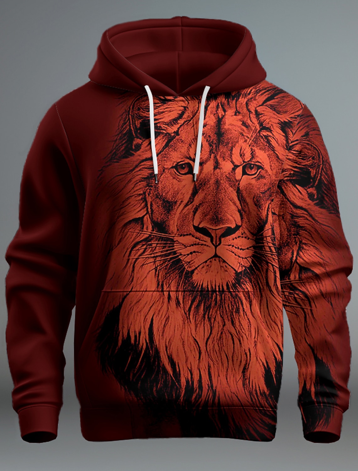 Destinybetclub New Graphic Lion Men's Fashion 3D Print Hoodie Streetwear Hoodies Long Sleeve Hooded Print Front Pocket Spring Hoodie Sweatshirt