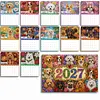 2027 New DIY Diamond Painting Dog Wall Calendar Kit 12-Month Flip Calendar Design Home Decor