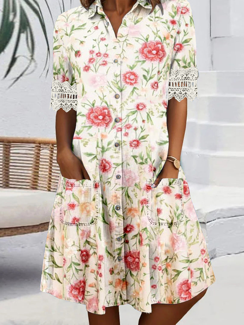 Women Long Sleeve V-neck Graphic Floral Printed Top