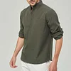Gioiacombo&trade; Camicia Henley a maniche lunghe in cotone tinta unita da uomo