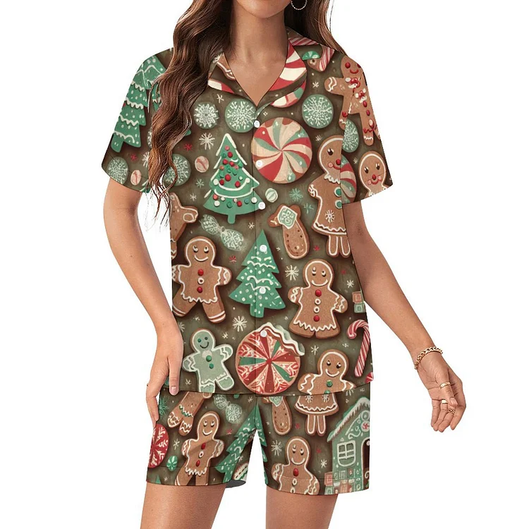 Silk Pajama Set Gingerbread Christmas customized, personalized, gift