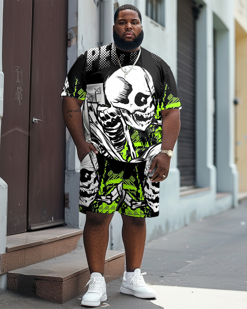 Poster Skull Print Large Men's Plus-Size Set