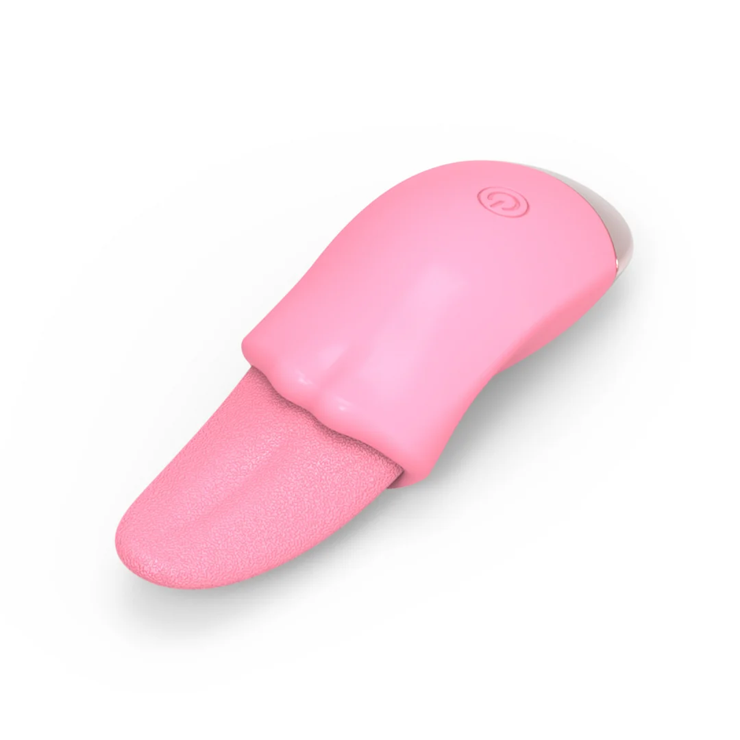 Realistic Tongue Vibrator Female Masturbator Nipple Massager For Adult - Rose Toy