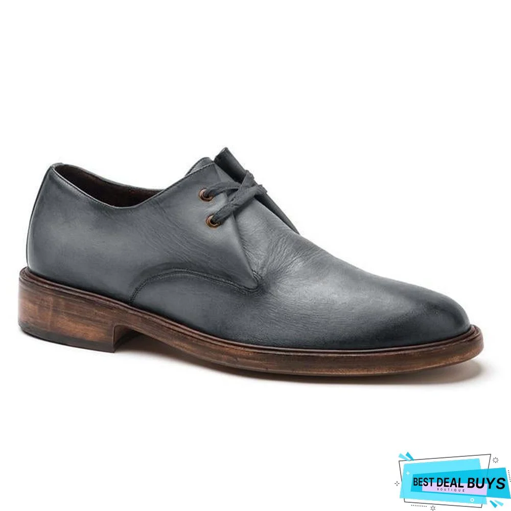 Classic Leather Shoes Gradient Color Oxford Shoes