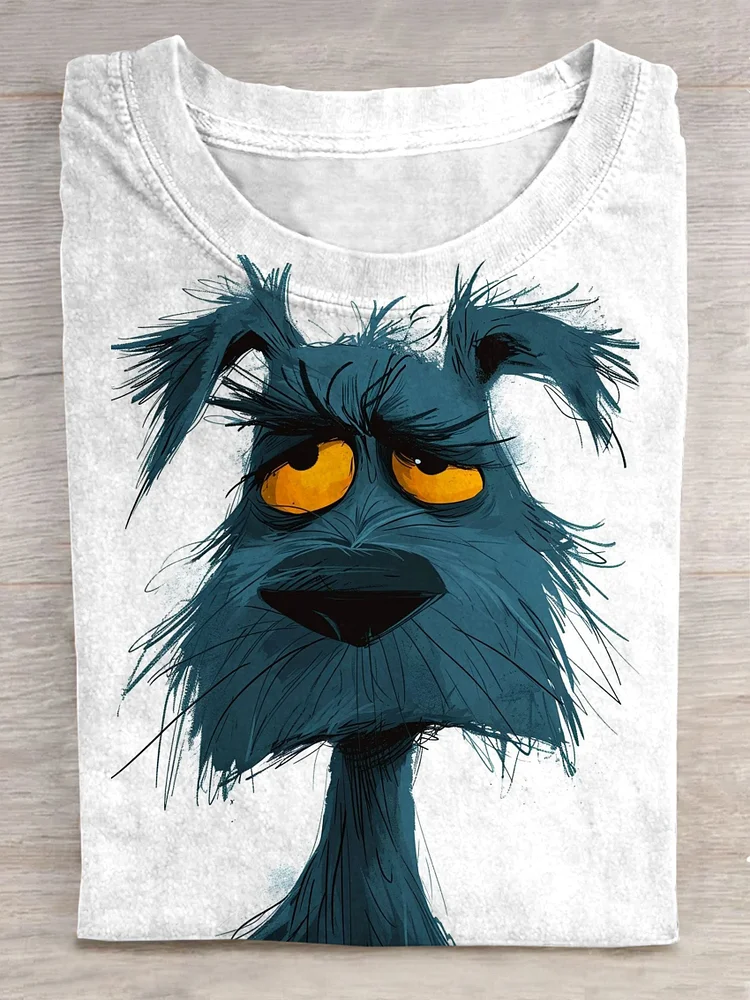 Pupiloves Pupiloves  Funny Cute Dog Art Printed T-shirt