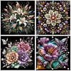 (US Local)4Pack Flower-Crystal Rhinestone Diamond Painting(30x30cm)