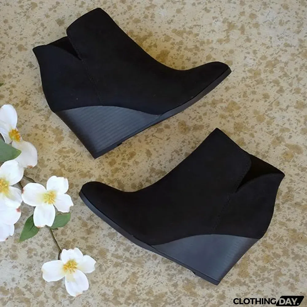 Side Slit Wedge Booties