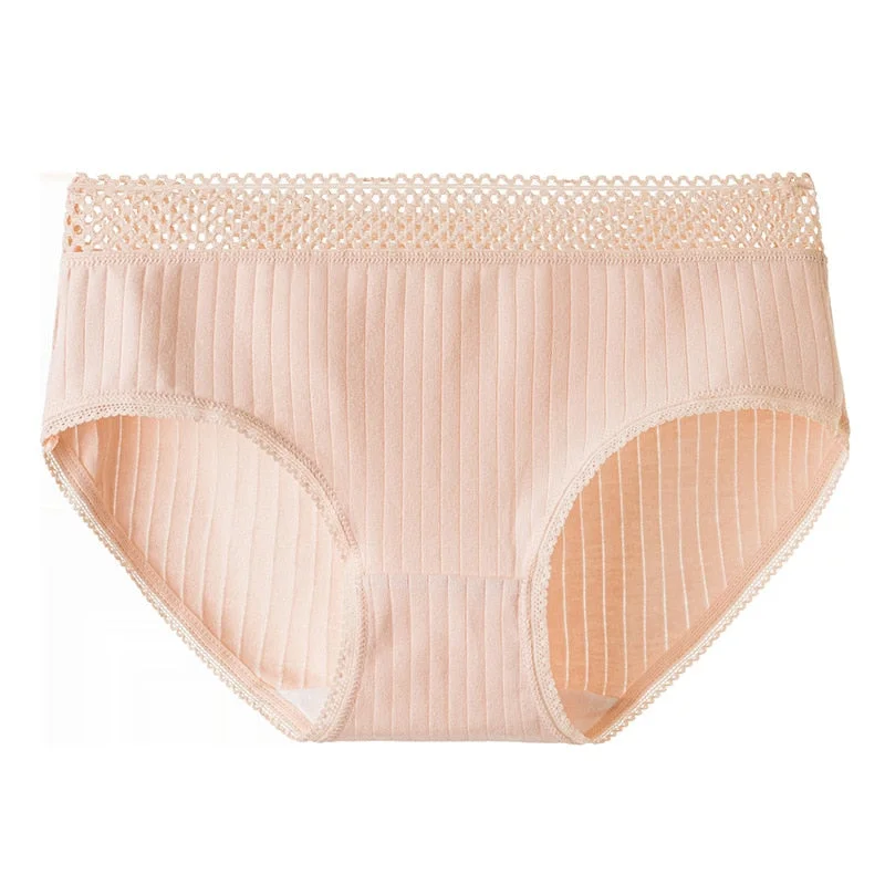 Women's Underwear Panties Cotton Women's Underwear Seamless Mid Waist Comfort Briefs Soft Hollow Female Underpants Girls Panties