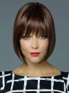 Women Short Brown Straight Bob Wig