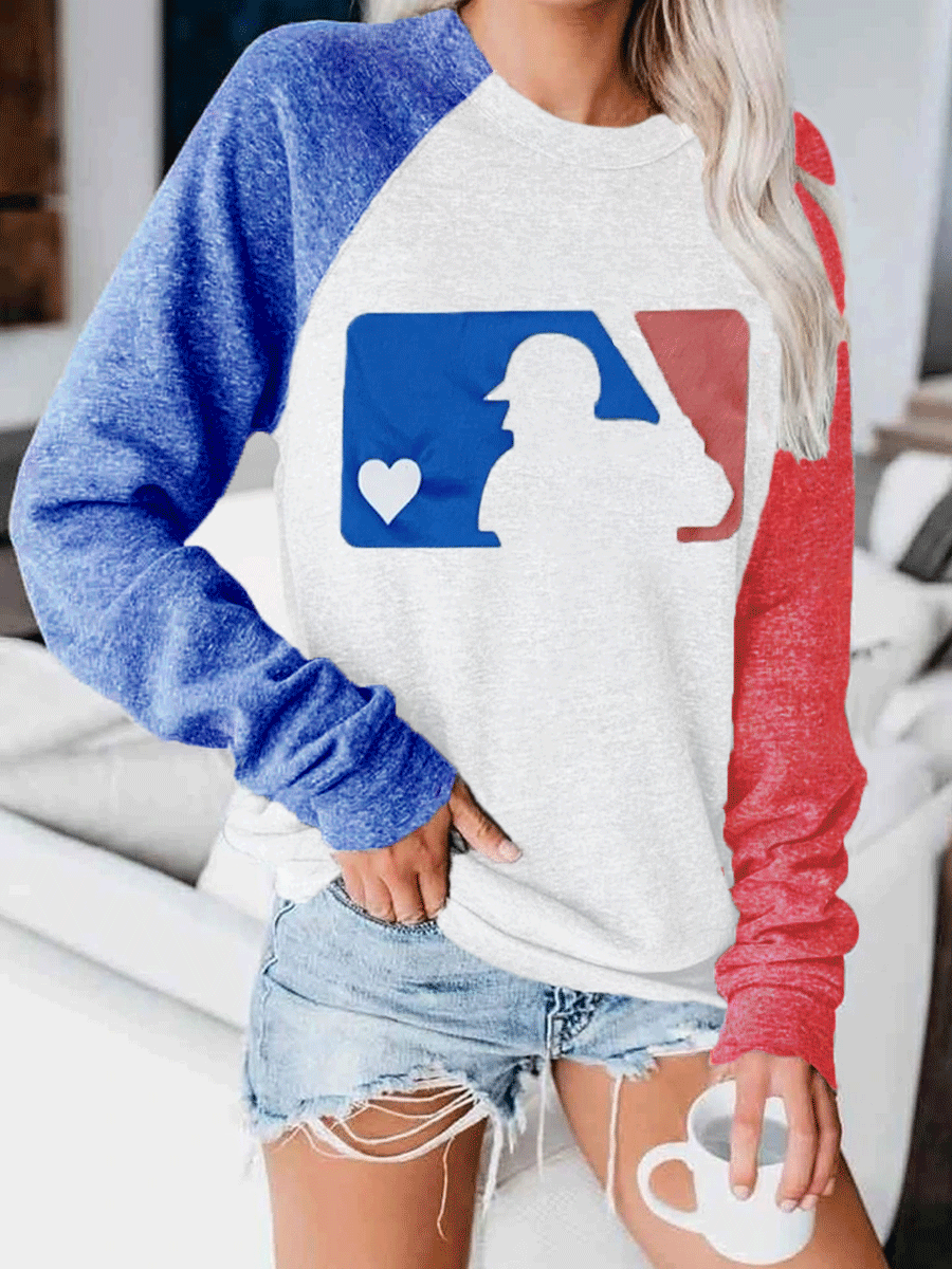 Baseball Love Colorblock Sweatshirt