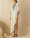 Elegant Asymmetrical V Neck Kaftan