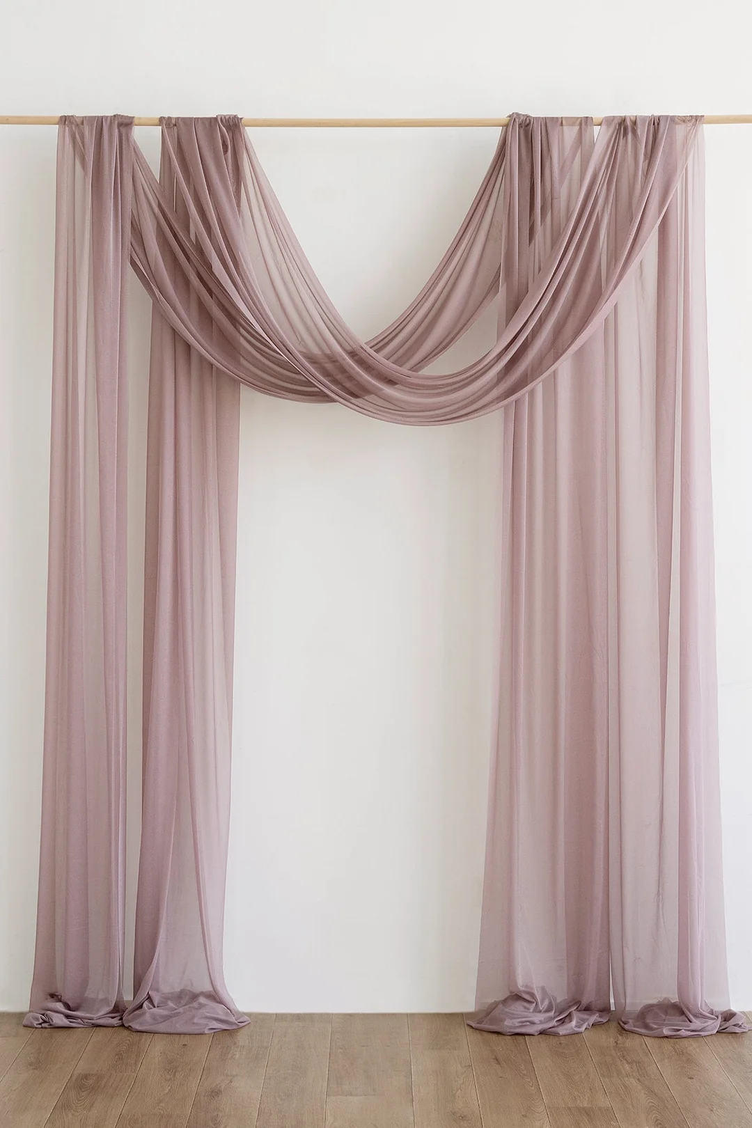 2 Panels Sheer Wedding Arch Draping 30" w x 32ft - 12 Colors