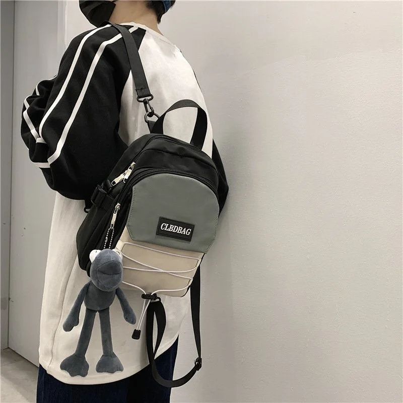 Small Panelled Colors Backpacks for Boys Girls  Drawstring Shoulder Bags Women Waterproof Purse Fashion Men Travel Schoolbag