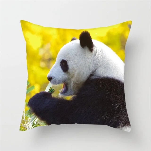 Linen Pillow Case - Panda