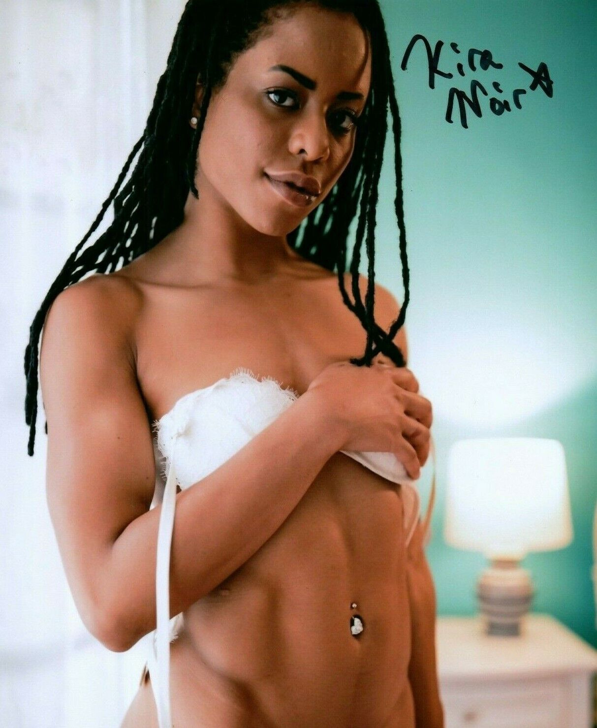 Kira Noir Super Sexy Hot Signed 8x10 Adult Model Photo Poster painting COA Proof 305