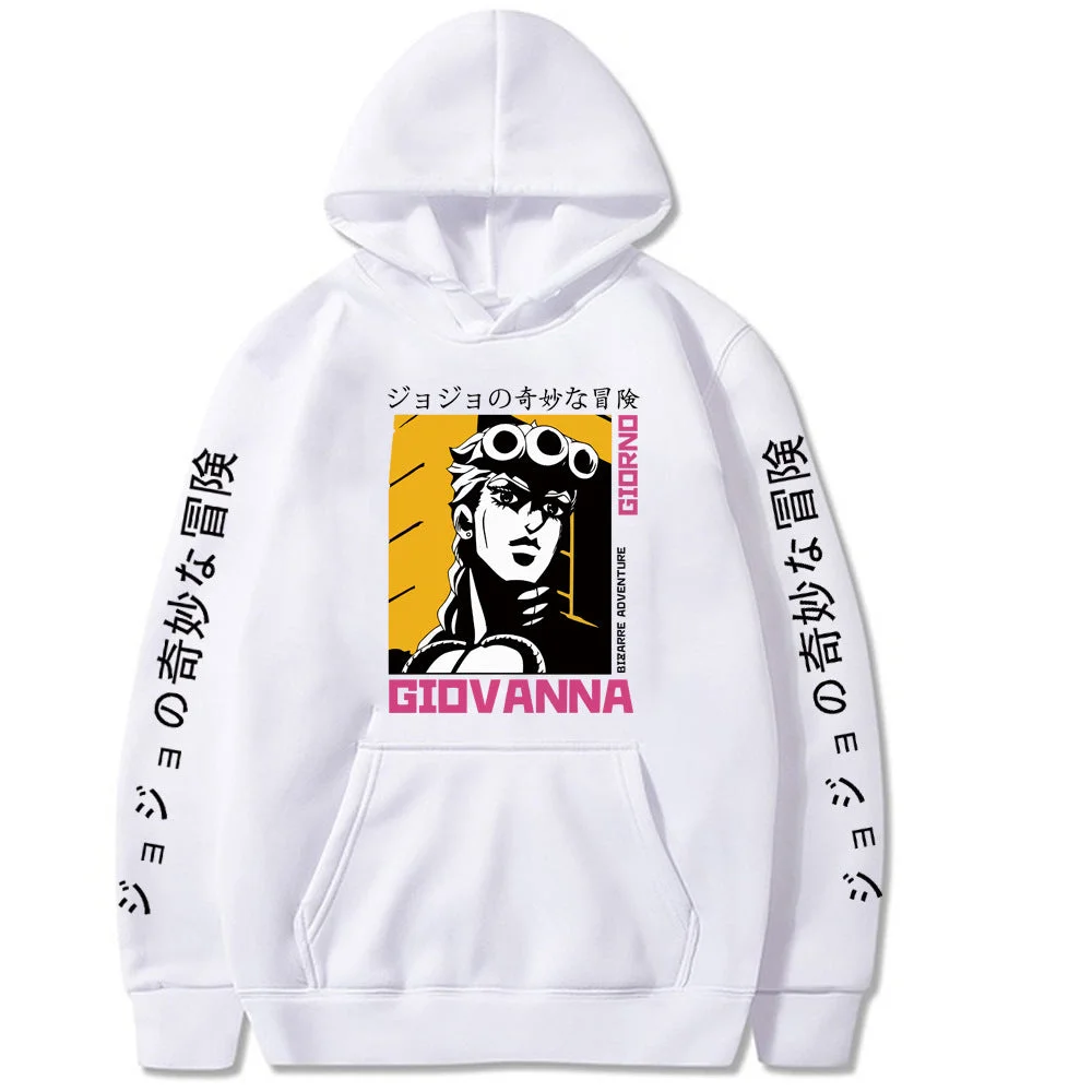 Long Sleeve Plus Size Hoodies JoJo anime Bizarre Adventure Print-elleschic