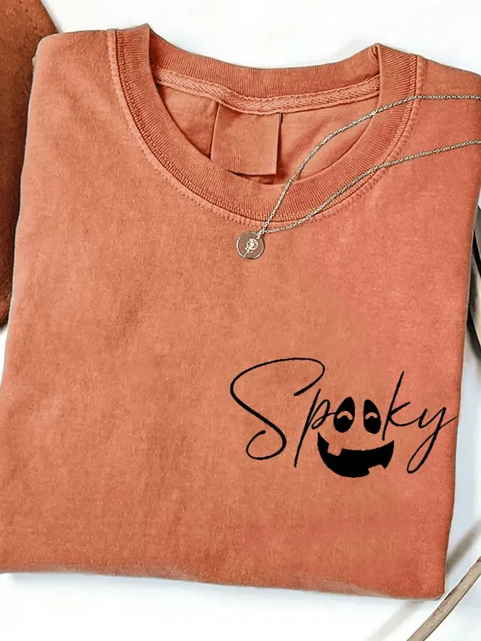 Women's Spooky Halloween Pumpkin Crewneck Sweatshirt 