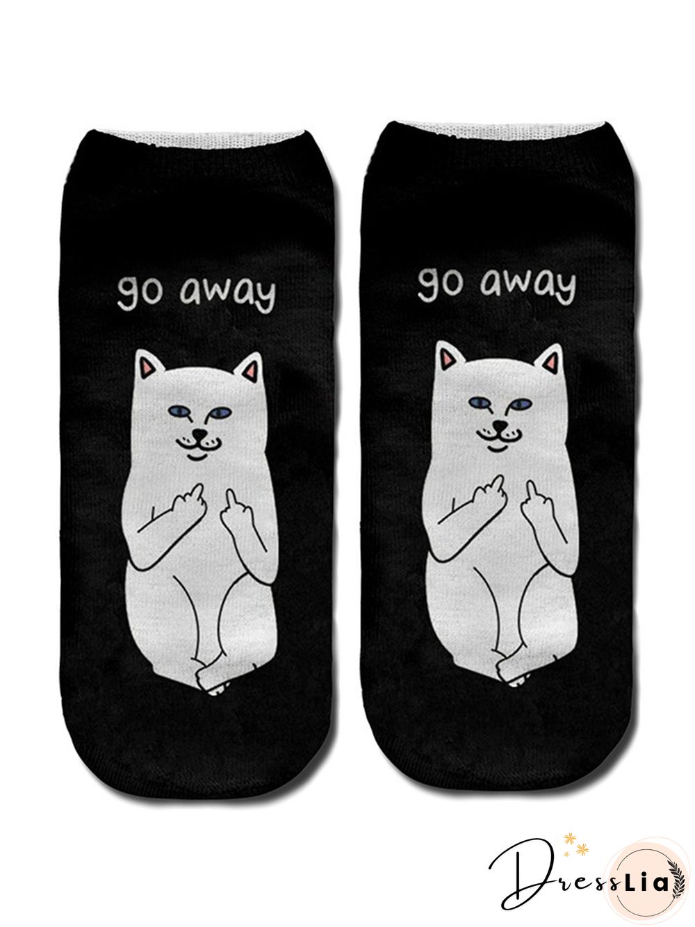 Cat/Alien Print Cotton Knit Socks Breathable/Sweat Absorbent