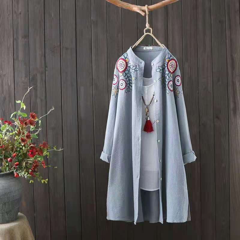 New Trend Cotton Embroidery Loose Shirts