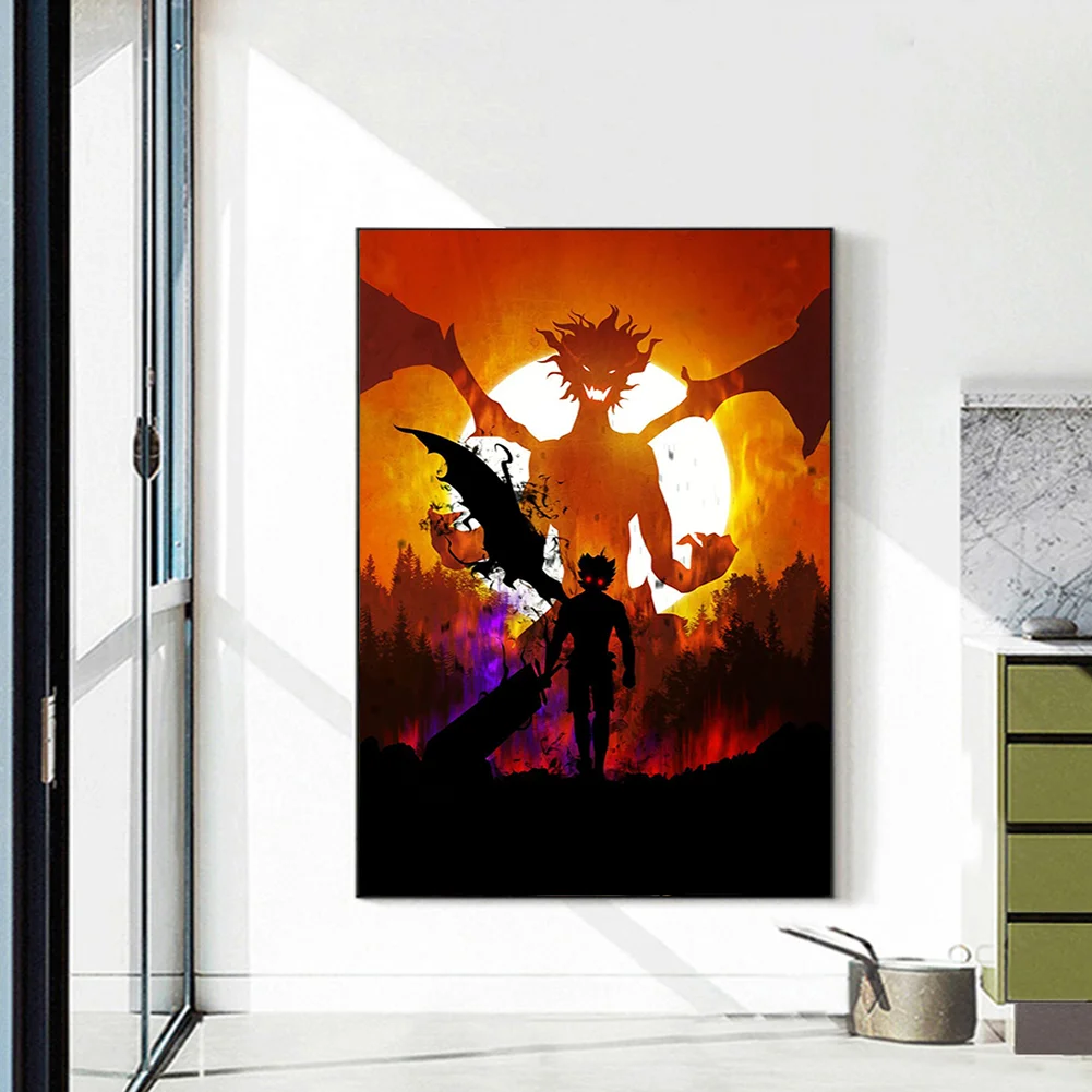 Full Round Diamond Painting 35*50cm - Attack On Titan - Silhouette