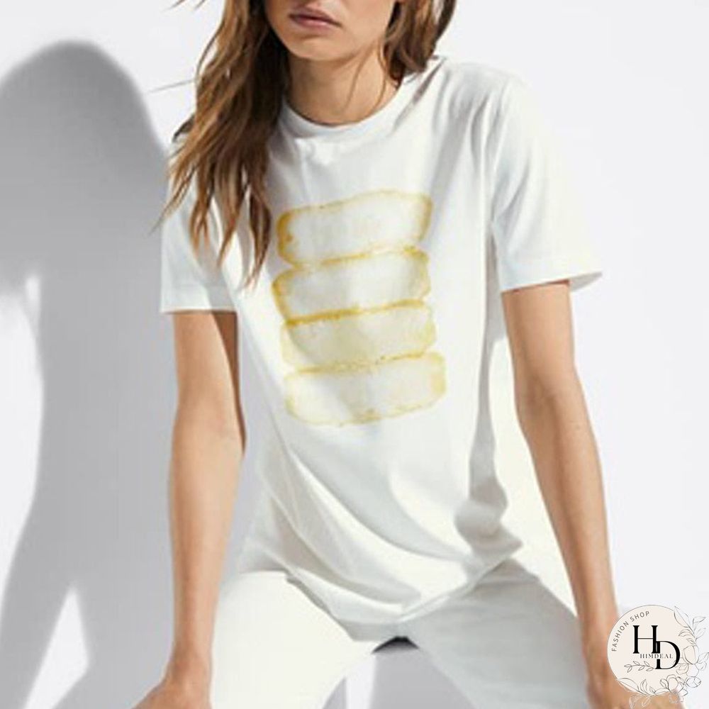 New Summer Women England High Street Printing Cotton Casual Harajuku Tshirt Ladies