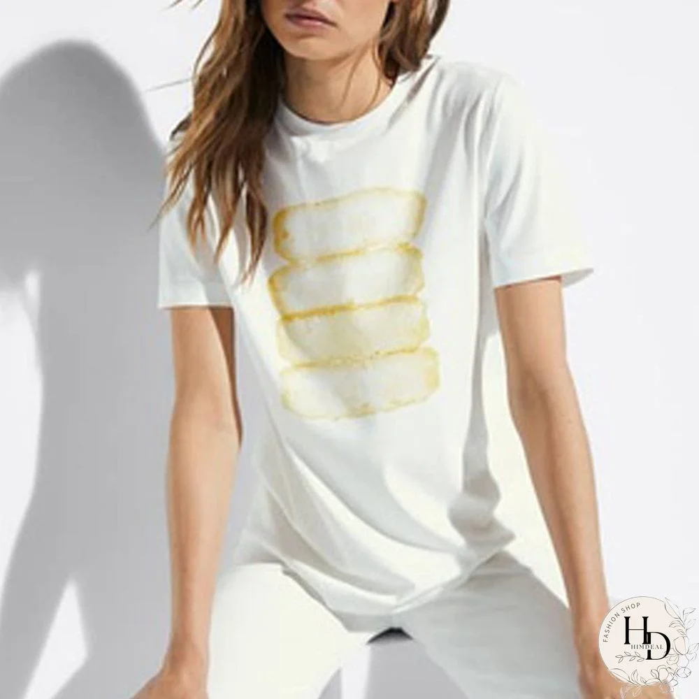 New Summer Women England High Street Printing Cotton Casual Harajuku Tshirt Ladies