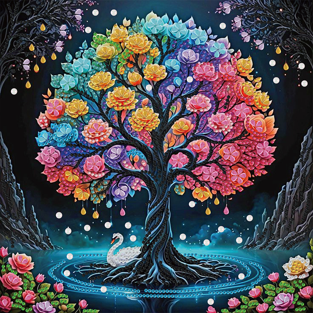 Tree 30*30cm(canvas) special shaped drill diamond painting