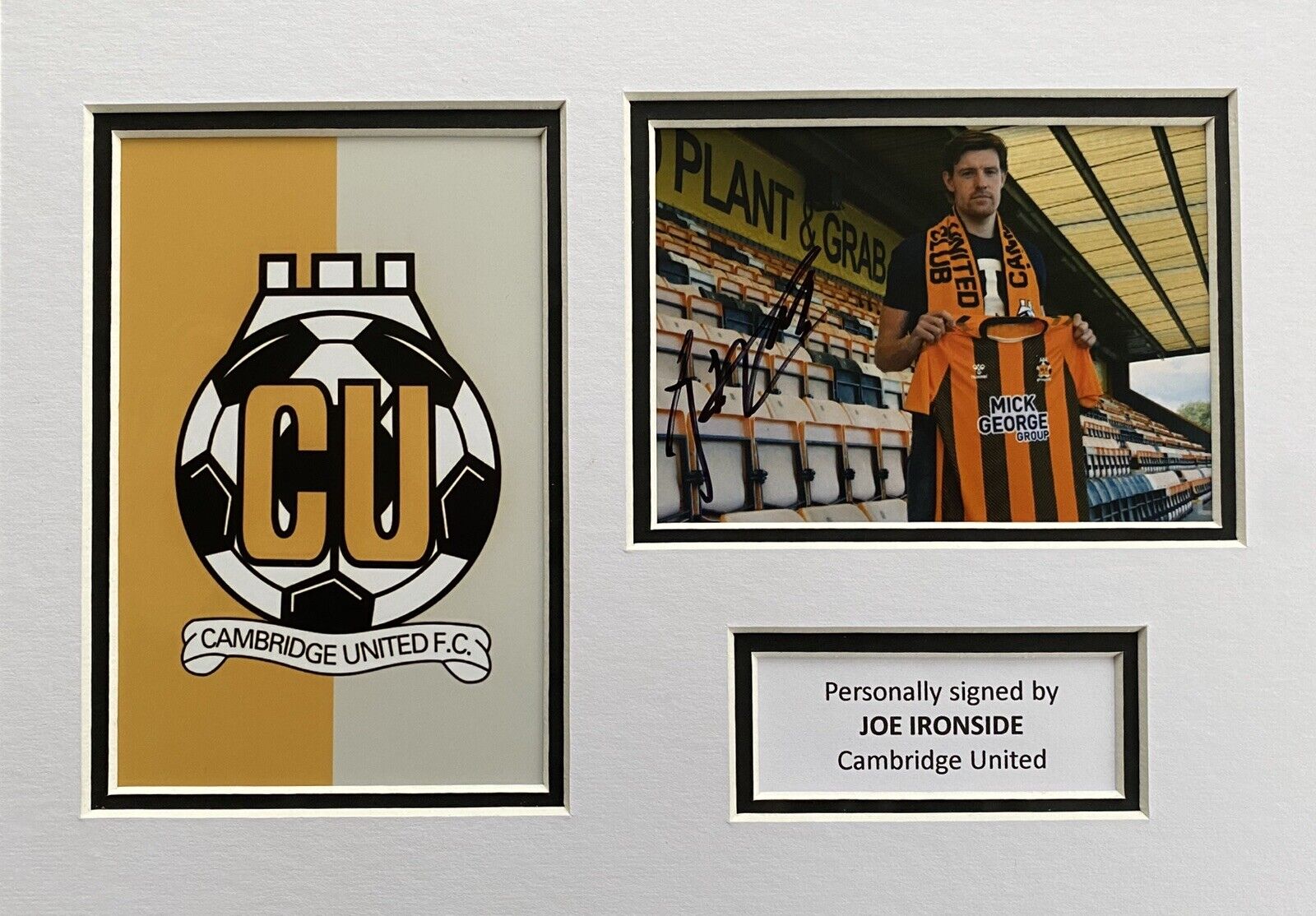 Joe Ironside Genuine Signed Cambridge United Photo Poster painting In A4 Mount Display