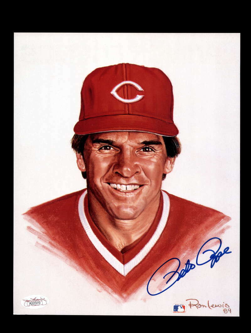 Pete Rose JSA Cert Signed 8x10 Ron Lewis Photo Poster painting Autograph