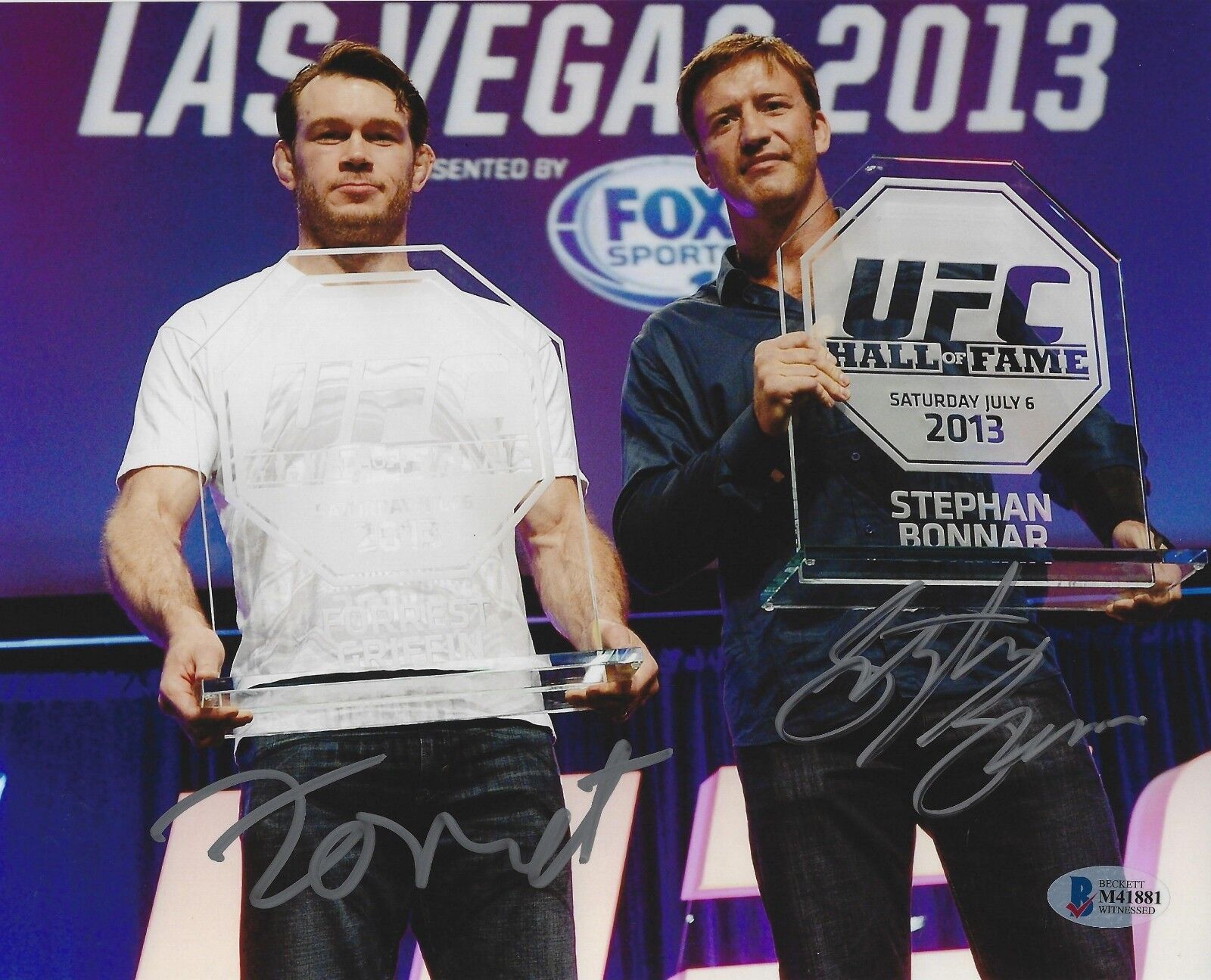 Forrest Griffin Stephan Bonnar Signed 8x10 Photo Poster painting BAS COA UFC Picture Autograph 3