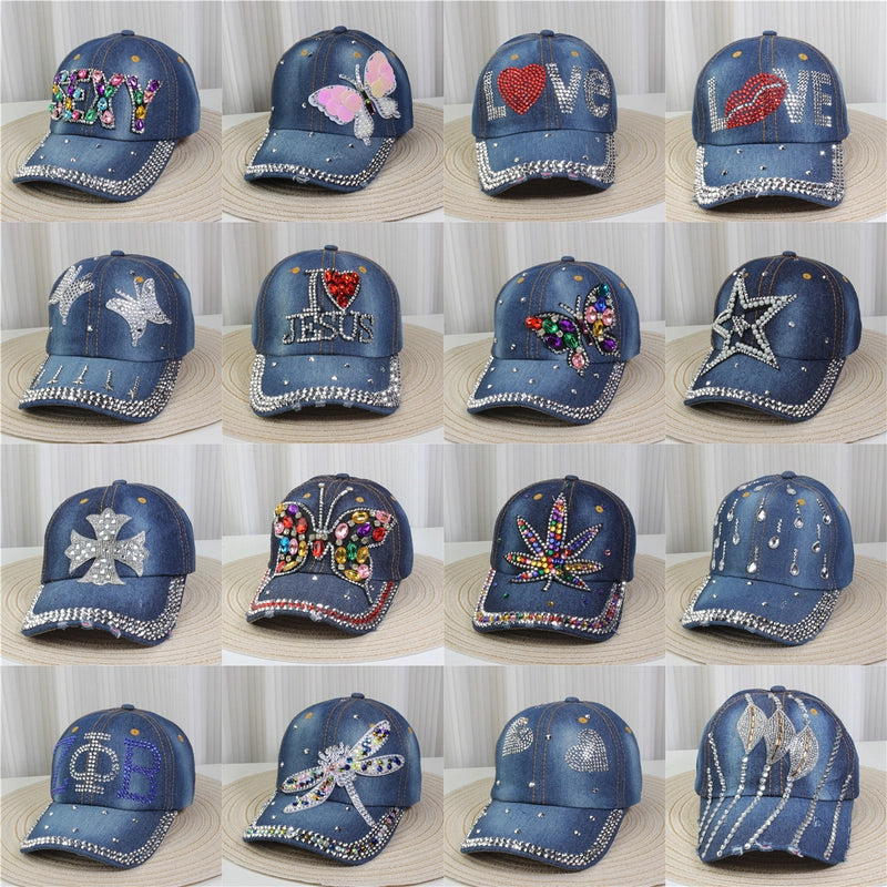 Unisex Streetwear Pentagram Letter Butterfly Curved Eaves Baseball Cap