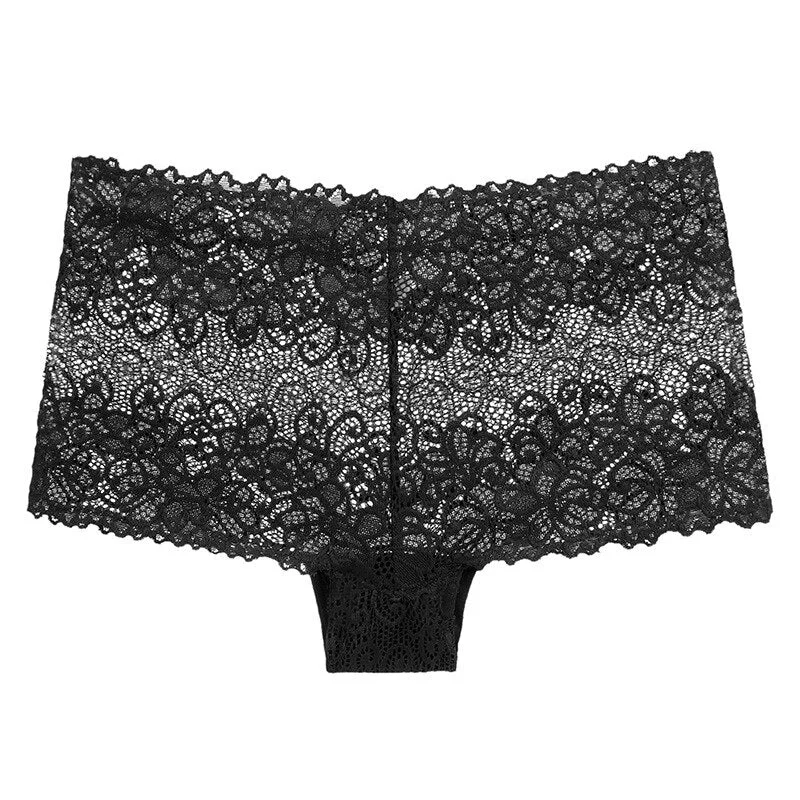 Meet'r Sexy Lace Panties Women Tempting Briefs Lingerie High Quality Transparent Underpant Mid Waist Intimates Underwear