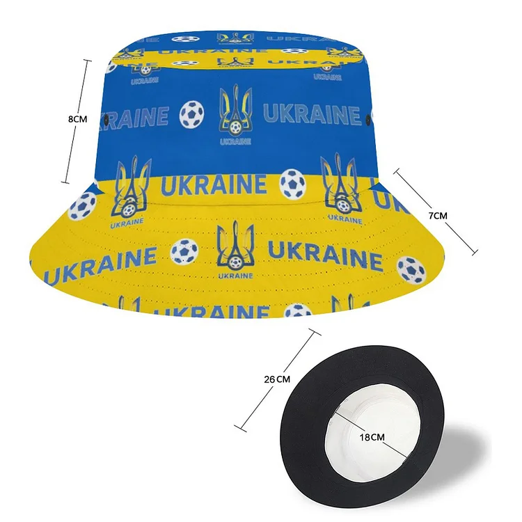 Ukraine Karomuster Sommer Sonnenhut Reversible Bucket Hat