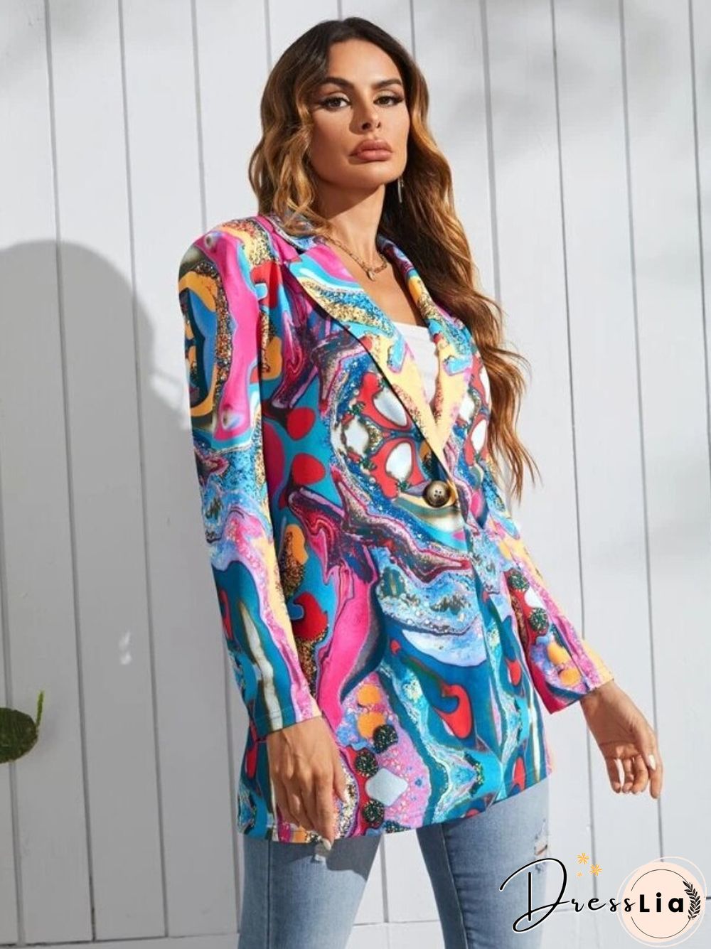 New Spring And Autumn Printed Lady's Casual Small Suit Coat Fashion Women's Wear Colorful Blazer Jacket For Women Suit Blazer