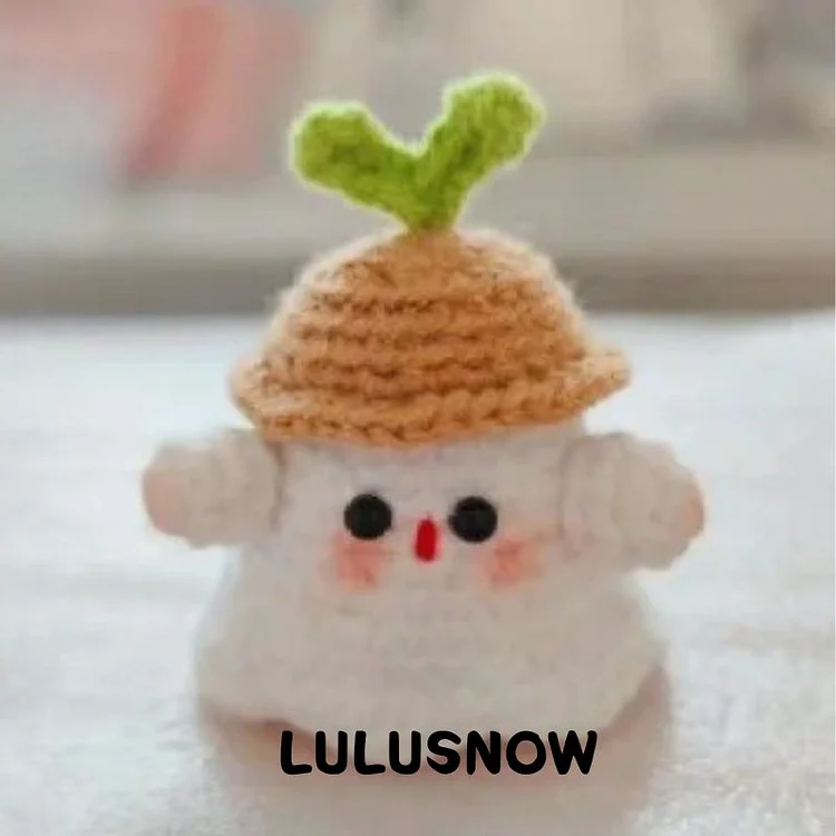 Lulusnow Handmade Orange Halloween Amigurumi Ghost Orange Hat  Crochet Key Pendant Bag Accessories Key Pendant